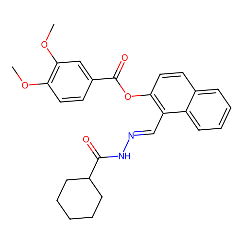 1-(2-(Cyclohexylcarbonyl)carbohydrazonoyl)-2-naphthyl 3,4-dimethoxybenzoate structure