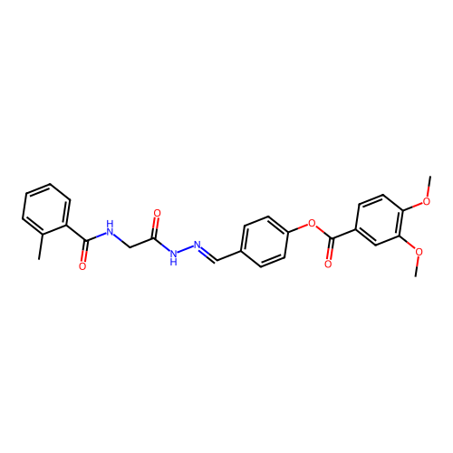 4-(2-(((2-Methylbenzoyl)amino)AC)carbohydrazonoyl)phenyl 3,4-dimethoxybenzoate structure