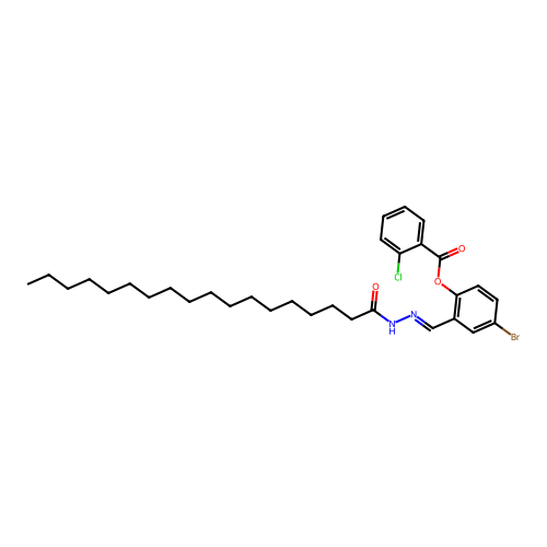 [4-Bromo-2-[(octadecanoylhydrazinylidene)methyl]phenyl] 2-chlorobenzoate structure