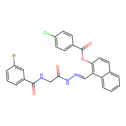 1-(2-(((3-Bromobenzoyl)amino)AC)carbohydrazonoyl)-2-naphthyl 4-chlorobenzoate structure