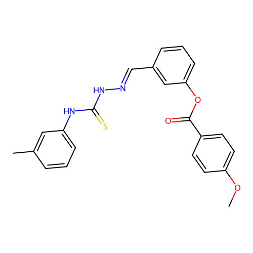 3-(2-(3-Toluidinocarbothioyl)carbohydrazonoyl)phenyl 4-methoxybenzoate structure
