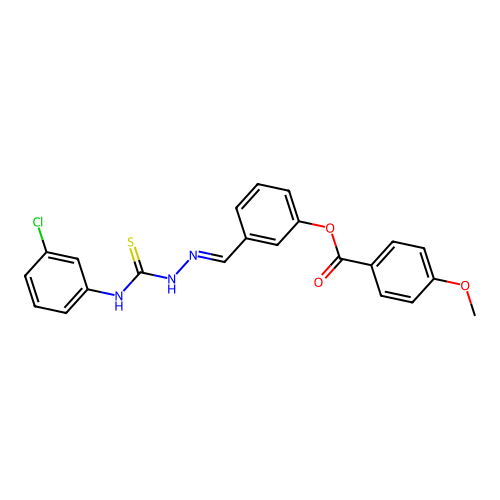3-(2-((3-Chloroanilino)carbothioyl)carbohydrazonoyl)phenyl 4-methoxybenzoate structure