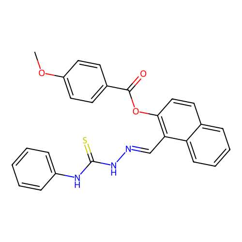 1-(2-(Anilinocarbothioyl)carbohydrazonoyl)-2-naphthyl 4-methoxybenzoate structure