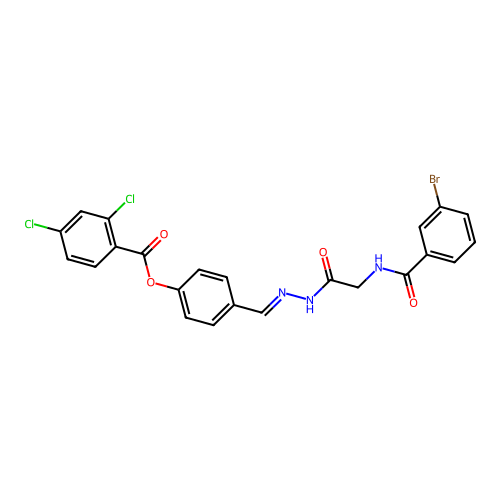 4-(2-(((3-Bromobenzoyl)amino)acetyl)carbohydrazonoyl)phenyl 2,4-dichlorobenzoate structure