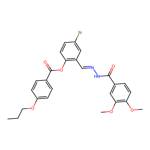 4-Bromo-2-(2-(3,4-dimethoxybenzoyl)carbohydrazonoyl)phenyl 4-propoxybenzoate structure