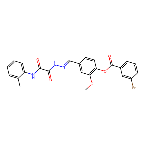 2-Methoxy-4-(2-(oxo(2-toluidino)acetyl)carbohydrazonoyl)phenyl 3-bromobenzoate structure