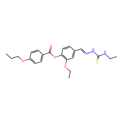 2-Ethoxy-4-(2-((ethylamino)carbothioyl)carbohydrazonoyl)phenyl 4-propoxybenzoate structure