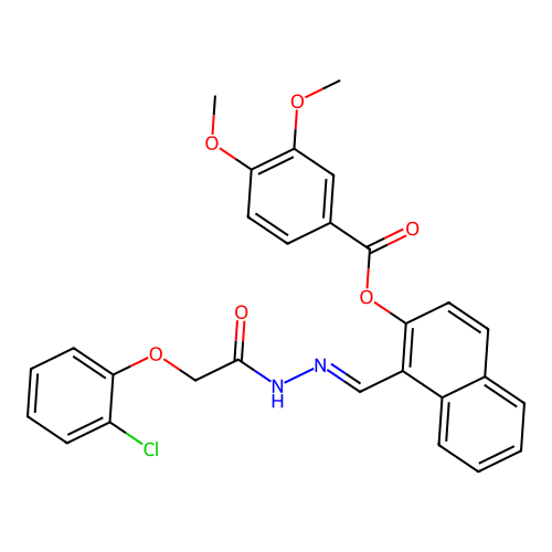 1-(2-((2-Chlorophenoxy)acetyl)carbohydrazonoyl)-2-naphthyl 3,4-dimethoxybenzoate structure