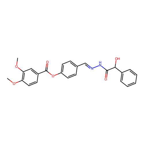4-(2-(Hydroxy(phenyl)acetyl)carbohydrazonoyl)phenyl 3,4-dimethoxybenzoate structure