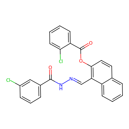 1-(2-(3-Chlorobenzoyl)carbohydrazonoyl)-2-naphthyl 2-chlorobenzoate structure