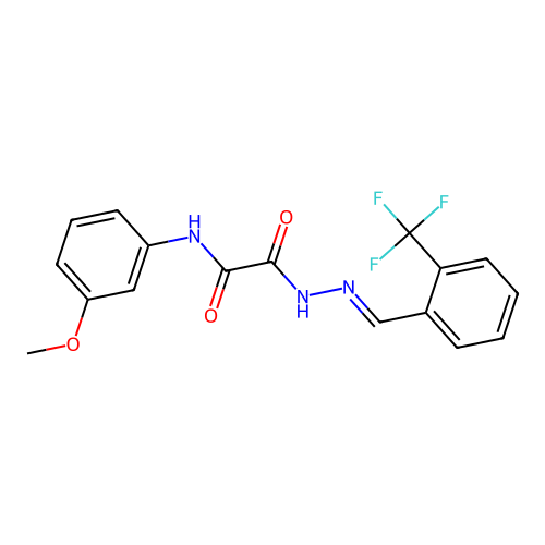 N-(3-Meo-phenyl)-2-oxo-2-(2-(2-(trifluoromethyl)benzylidene)hydrazino)acetamide structure