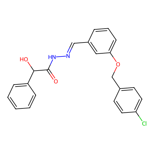 N'-(3-((4-Chlorobenzyl)oxy)benzylidene)-2-hydroxy-2-phenylacetohydrazide structure