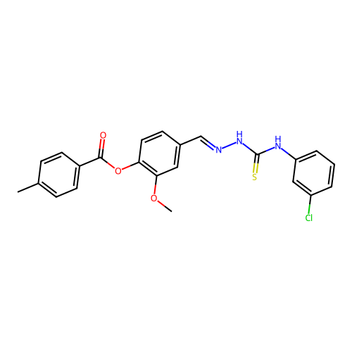 4-(2-((3-Chloroanilino)carbothioyl)carbohydrazonoyl)-2-meo-PH 4-methylbenzoate structure