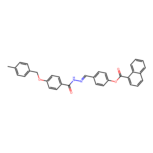 4-(2-(4-((4-Methylbenzyl)oxy)benzoyl)carbohydrazonoyl)phenyl 1-naphthoate structure