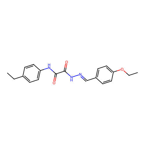 2-[(2E)-2-(4-ethoxybenzylidene)hydrazino]-N-(4-ethylphenyl)-2-oxoacetamide structure