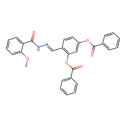 5-(benzoyloxy)-2-{(E)-[(2-methoxybenzoyl)hydrazono]methyl}phenyl benzoate structure