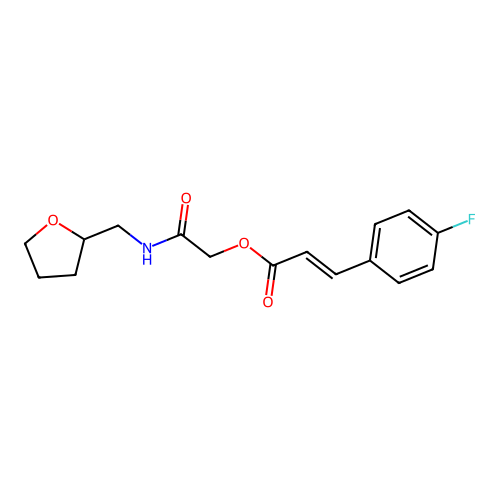 [2-oxo-2-(oxolan-2-ylmethylamino)ethyl] (E)-3-(4-fluorophenyl)prop-2-enoate structure