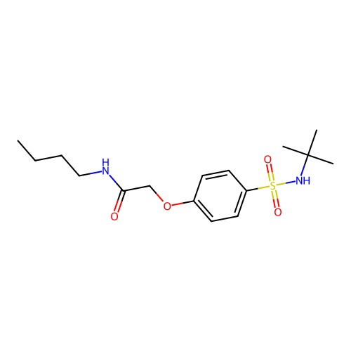 N-butyl-2-[4-(tert-butylsulfamoyl)phenoxy]acetamide structure