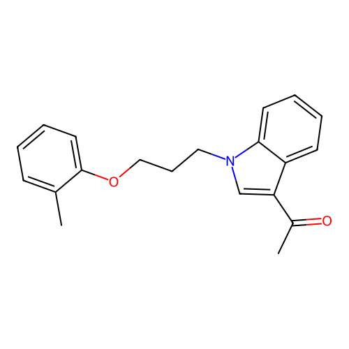 1-{1-[3-(2-methylphenoxy)propyl]-1H-indol-3-yl}ethanone structure