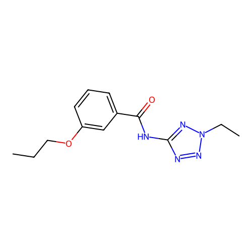 N-(2-ethyl-2H-tetrazol-5-yl)-3-propoxybenzamide structure