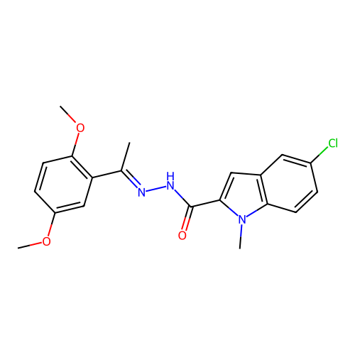 5-Chloro-N'-(1-(2,5-dimethoxyphenyl)ethylidene)-1-methyl-1H-indole-2-carbohydrazide structure