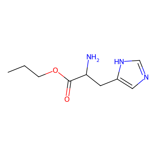 propyl 2-amino-3-(1H-imidazol-5-yl)propanoate structure