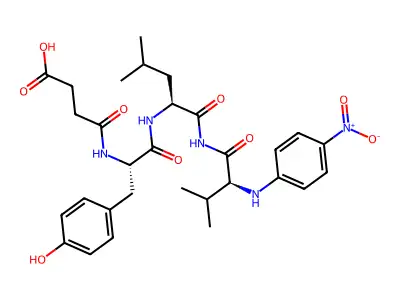 Succinyl-tyrosyl-leucyl-valine-4-nitroanilide structure