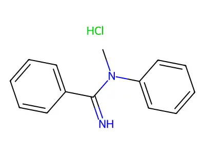 Benzenecarboximidamide, N'-methyl-N-phenyl-, monohydrochloride structure
