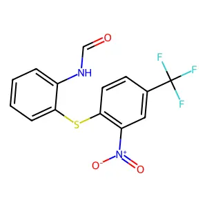 N-(2-{[2-nitro-4-(trifluoromethyl)phenyl]sulfanyl}phenyl)formamide structure