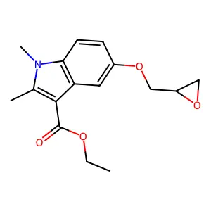 1H-Indole-3-carboxylic acid, 1,2-dimethyl-5-(oxiranylmethoxy)-, ethyl ester structure