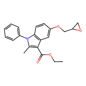 1H-Indole-3-carboxylic acid, 2-methyl-5-(oxiranylmethoxy)-1-phenyl-, ethyl ester structure