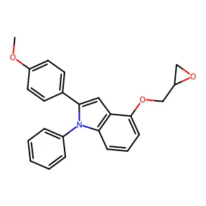 1H-Indole, 2-(p-methoxyphenyl)-4-(oxiranylmethoxy)-1-phenyl- structure