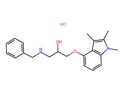 1-Benzylamino-3-((1,2,3-trimethyl-1H-indol-4-yl)oxy)-2-propanol hydrochloride structure