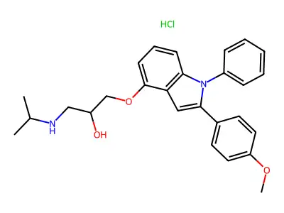 1-((2-(4-Methoxyphenyl)-1-phenyl-1H-indol-4-yl)oxy)-3-(isopropylamino)-2-propanol HCl structure
