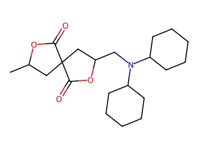 3-[(Dicyclohexylamino)methyl]-8-methyl-2,7-dioxaspiro[4.4]nonane-1,6-dione structure