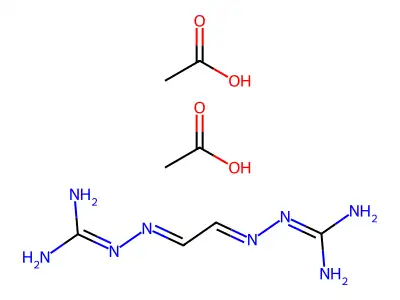 Acetic acid;2-[2-(diaminomethylidenehydrazinylidene)ethylideneamino]guanidine structure