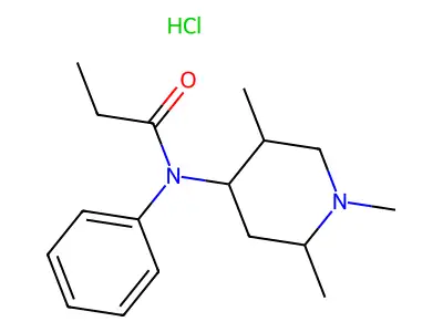 Propionanilide, N-(1,2,5-trimethyl-4-piperidyl)-, hydrochloride structure