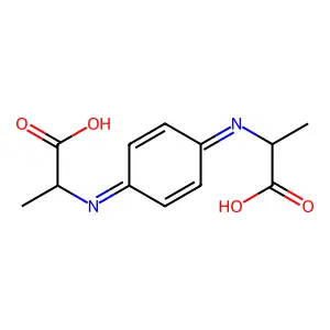 2-[[4-(1-Carboxyethylimino)cyclohexa-2,5-dien-1-ylidene]amino]propanoic acid structure