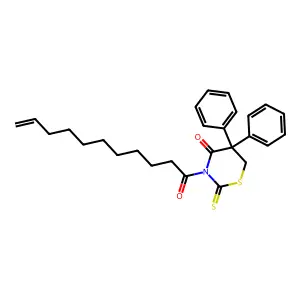 5,5-Diphenyl-2-sulfanylidene-3-undec-10-enoyl-1,3-thiazinan-4-one structure