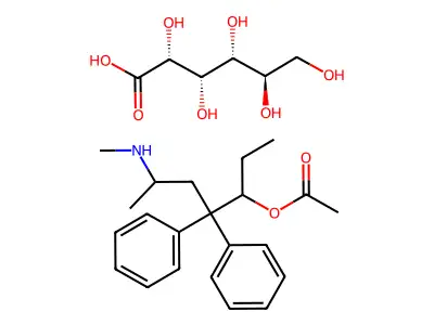 Ethyl 6-(methylamino)-4,4-diphenylheptanoate--hexonic acid (1/1) structure