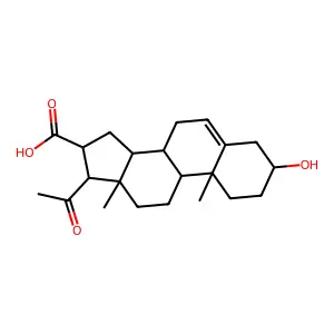 3-Hydroxy-20-oxopregn-5-ene-16-carboxylic acid structure
