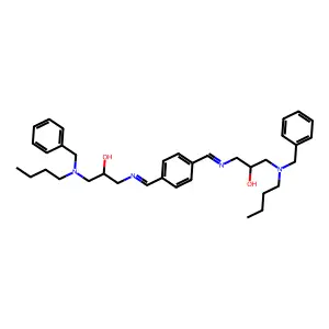 1-[benzyl(butyl)amino]-3-[[4-[[3-[benzyl(butyl)amino]-2-hydroxypropyl]iminomethyl]phenyl]methylideneamino]propan-2-ol structure