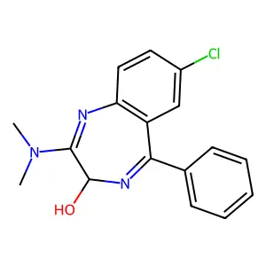 3H-1,4-Benzodiazepin-3-ol, 7-chloro-2-(dimethylamino)-5-phenyl- structure