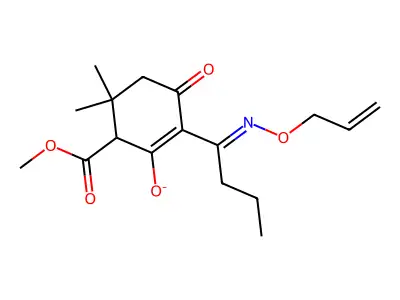 3-(Methoxycarbonyl)-4,4-dimethyl-2,6-dioxo-1-(N-(prop-2-en-1-yloxy)butanimidoyl)cyclohexanide structure