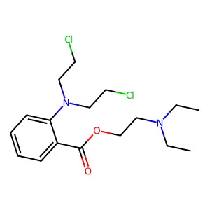 Benzoic acid, m-(bis(2-chloroethyl)amino)-, 2-(diethylamino)ethyl ester structure