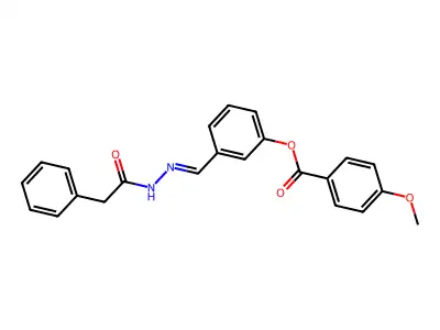 [3-[[(2-Phenylacetyl)hydrazinylidene]methyl]phenyl] 4-methoxybenzoate structure