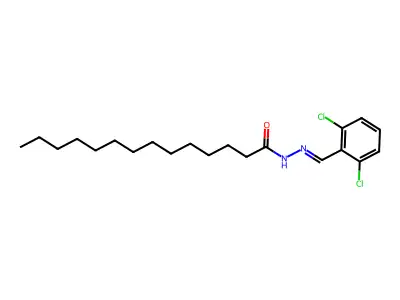 N-[(2,6-dichlorophenyl)methylideneamino]tetradecanamide structure