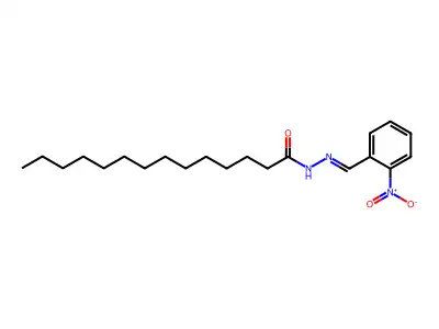 N-[(2-nitrophenyl)methylideneamino]tetradecanamide structure