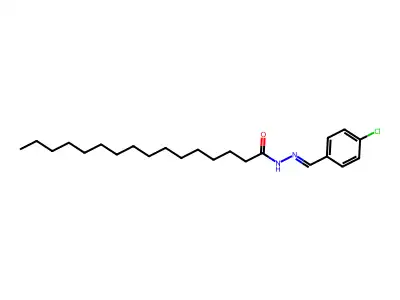 N-[(4-chlorophenyl)methylideneamino]hexadecanamide structure