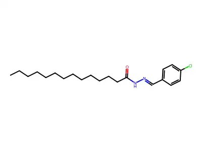 N-[(4-chlorophenyl)methylideneamino]tetradecanamide structure
